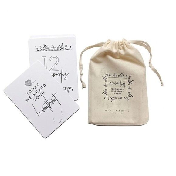 Nuts & Bolts Paper Co. Minimalist Pregnancy Milestone Photo Prop Cards - Picture 1 of 4
